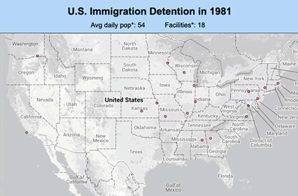 Average daily population in immigration detention: