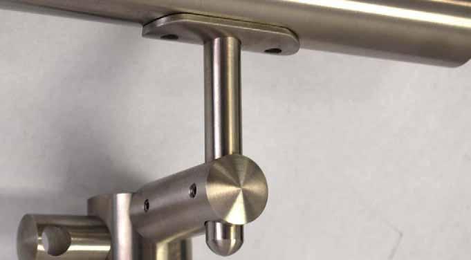 76" 180 pivoting handrail support connecting tube dia.