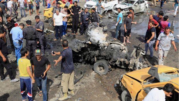 three of them in Shia areas 09 June, Baghdad: Two suicide bombs in and around Baghdad killed 30 28 June, Abu Ghraib: