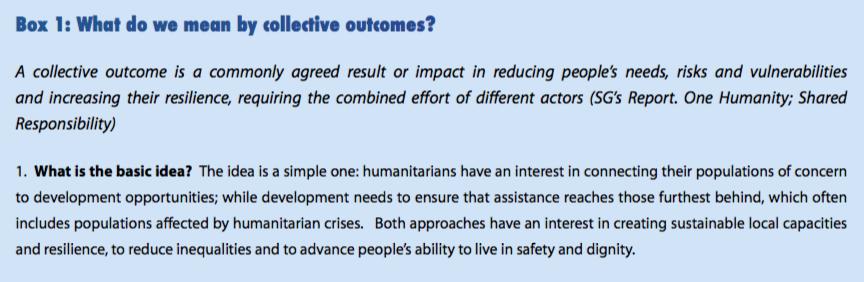 which humanitarians are doing it now, because development actors did not find a way to work in fragile situations (Cranfield 2018).