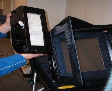 It is used to produce a paper print-out known as the Voter Verifiable Paper Audit Trail.