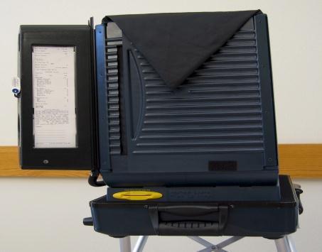 Remove V-VPAT printer from its canvas case, store case in a safe location (case was removed earlier from the small Scanner bin).