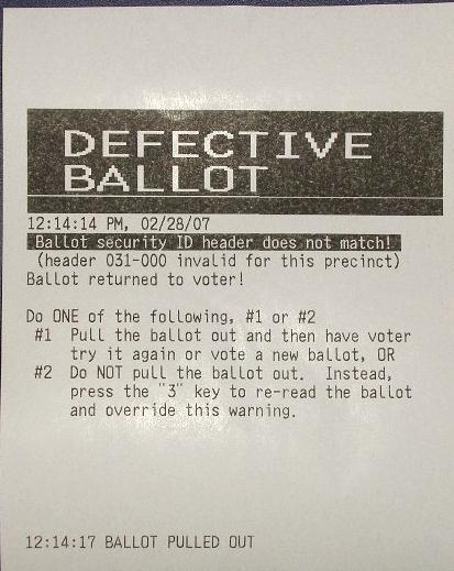Remove ballot from Scanner. 3. Allow voter to review and complete ballot and re-insert ballot into Scanner. 4.