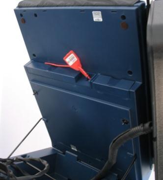 Removing Results Cartridge Card Using scissors cut the RED pull-tight security seal and remove it from the Results Cartridge door.