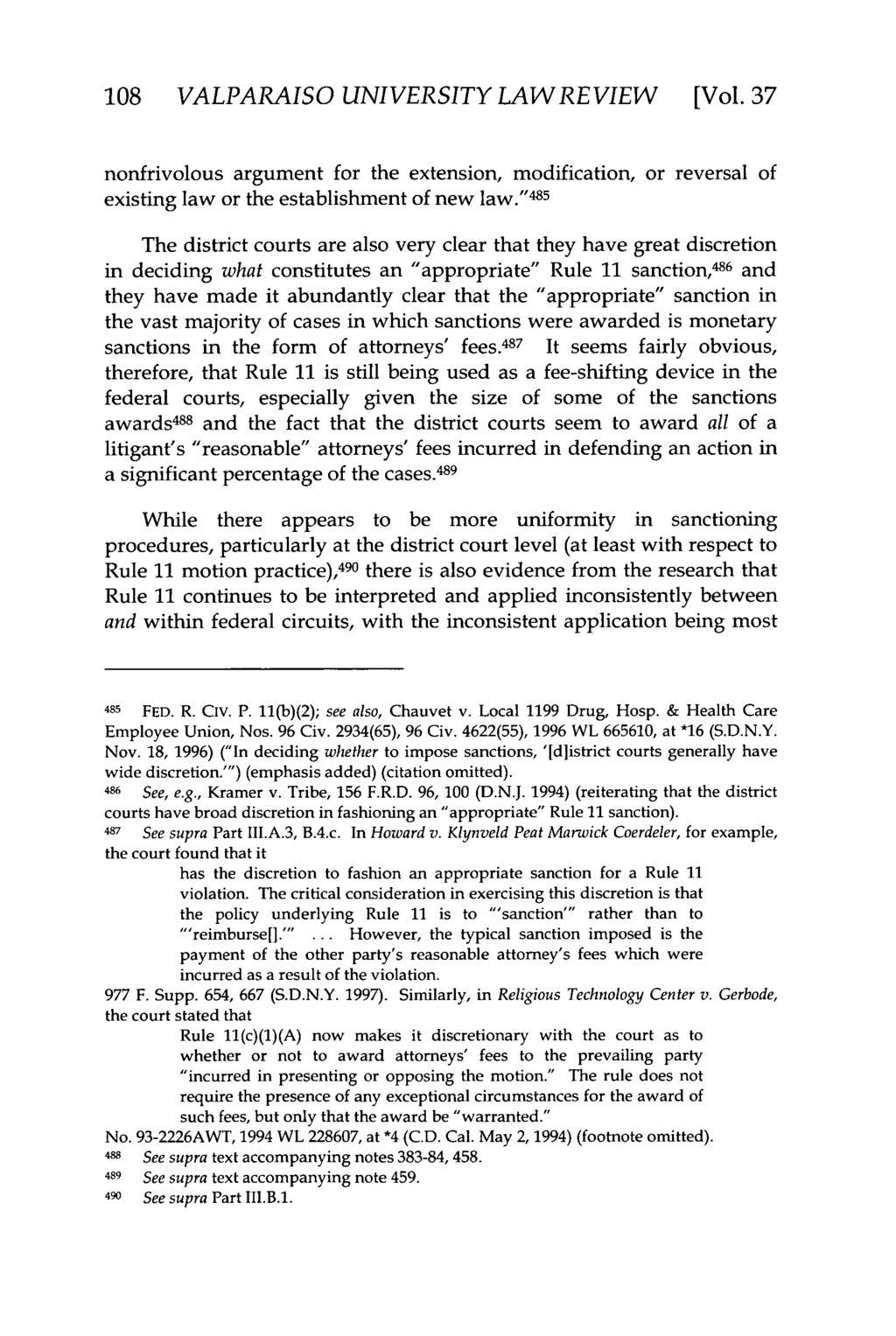 Valparaiso University Law Review, Vol. 37, No. 1 [2002], Art. 8 108 VALPARAISO UNIVERSITY LAWREVIEW [Vol.