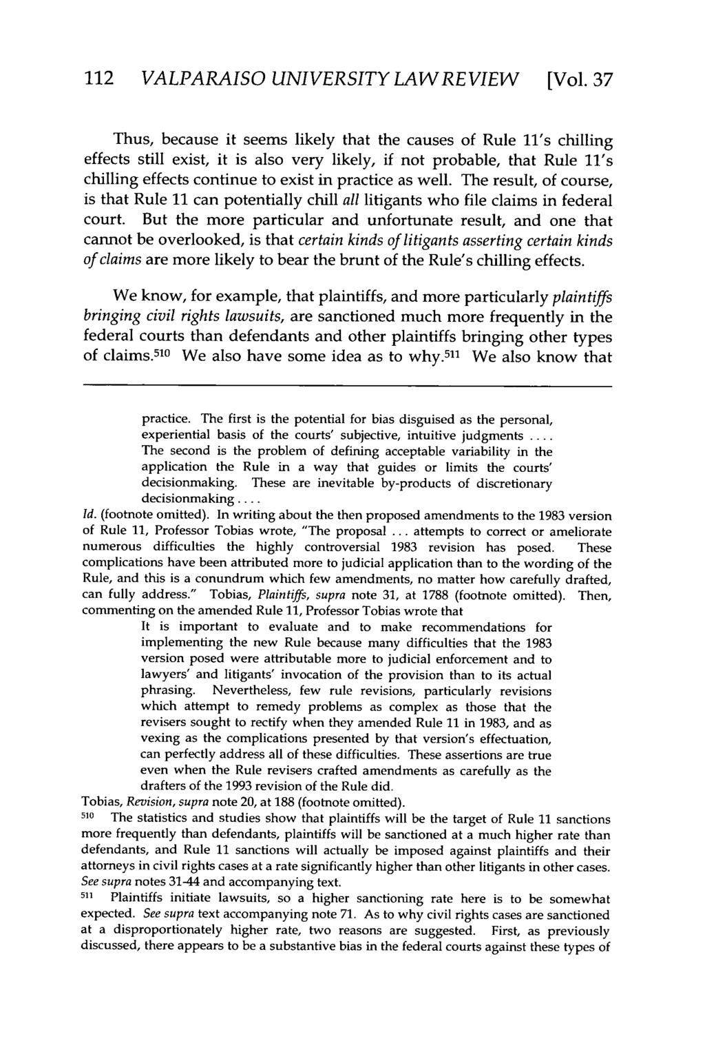 Valparaiso University Law Review, Vol. 37, No. 1 [2002], Art. 8 112 VALPARAISO UNIVERSITY LAWREVIEW [Vol.