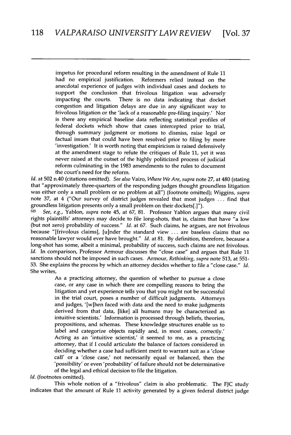 Valparaiso University Law Review, Vol. 37, No. 1 [2002], Art. 8 118 VALPARAISO UNIVERSITY LAW REVIEW [Vol.