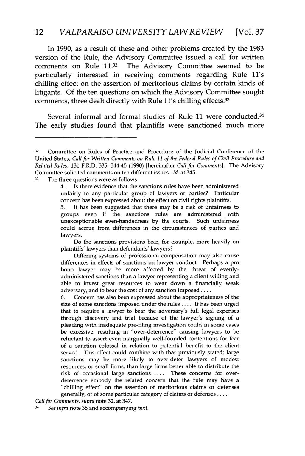 Valparaiso University Law Review, Vol. 37, No. 1 [2002], Art. 8 12 VALPARAISO UNIVERSITY LAW REVIEW [Vol.