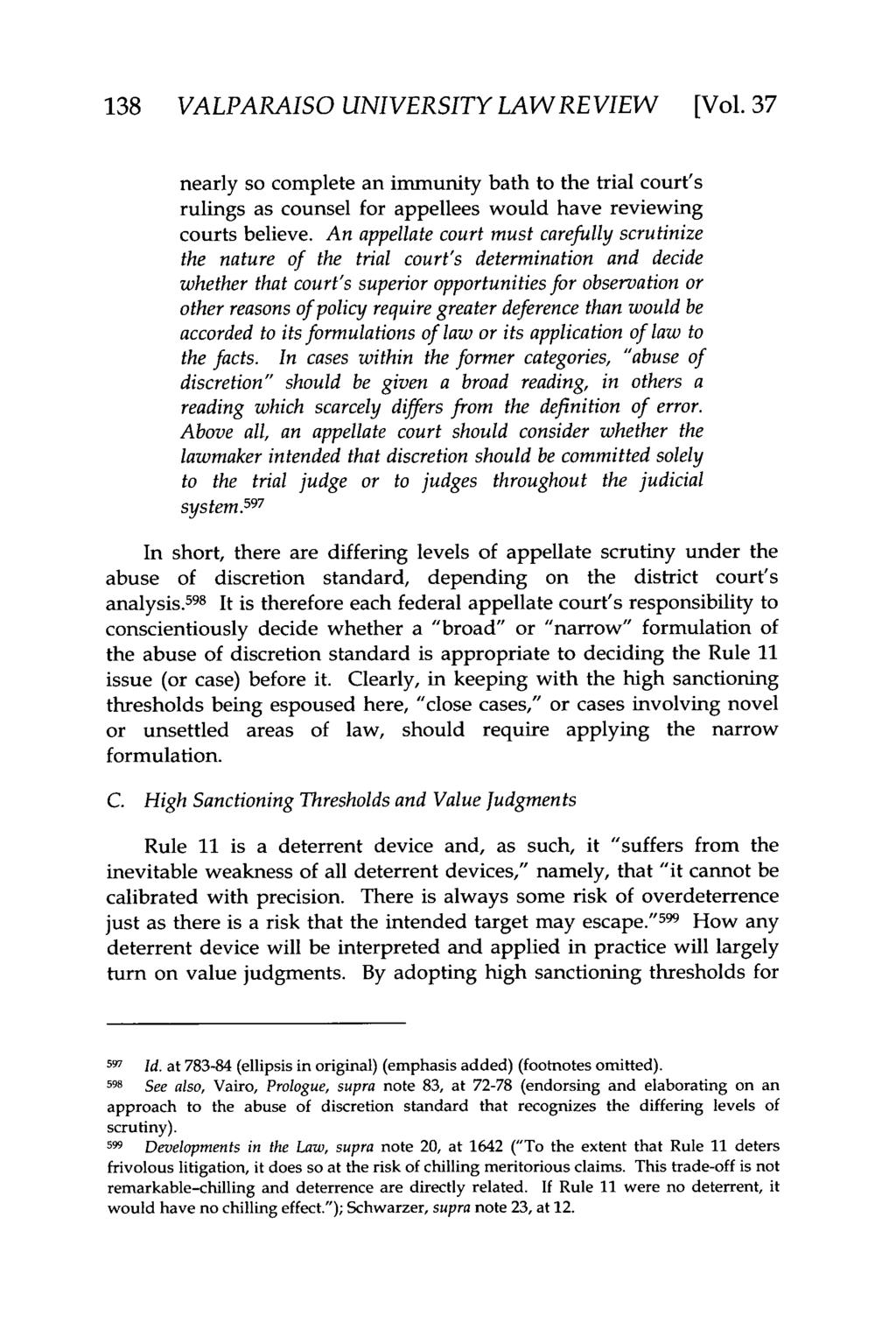 Valparaiso University Law Review, Vol. 37, No. 1 [2002], Art. 8 138 VALPARAISO UNIVERSITY LAWREVIEW [Vol.