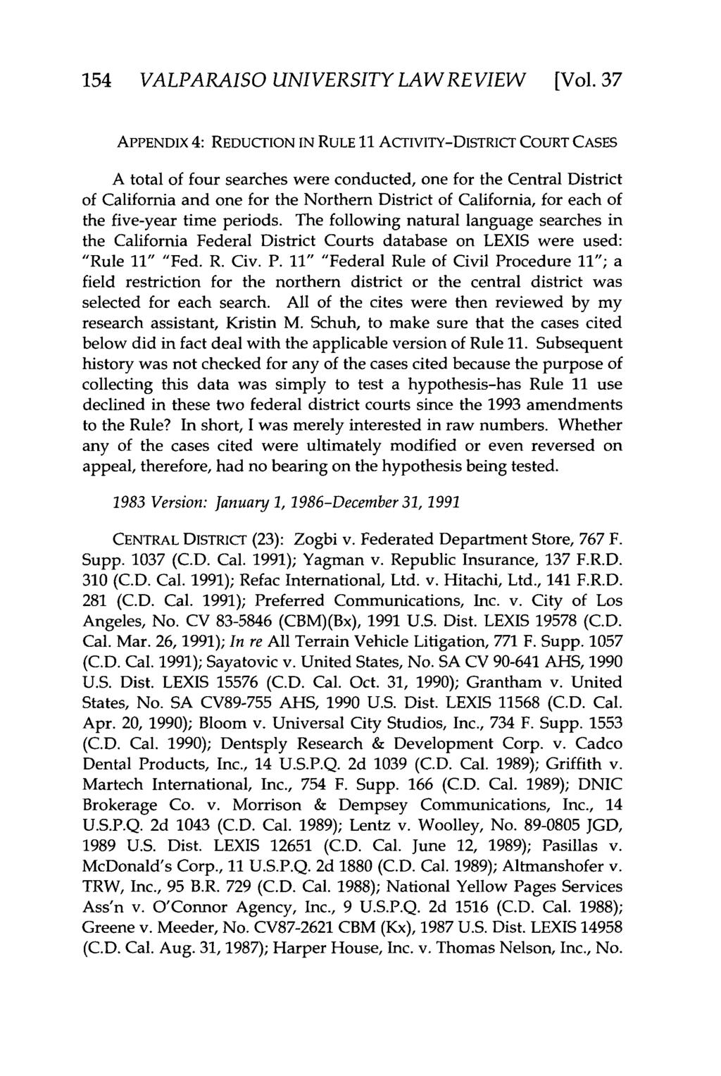 Valparaiso University Law Review, Vol. 37, No. 1 [2002], Art. 8 154 VALPARAISO UNIVERSITY LAWREVIEW [Vol.