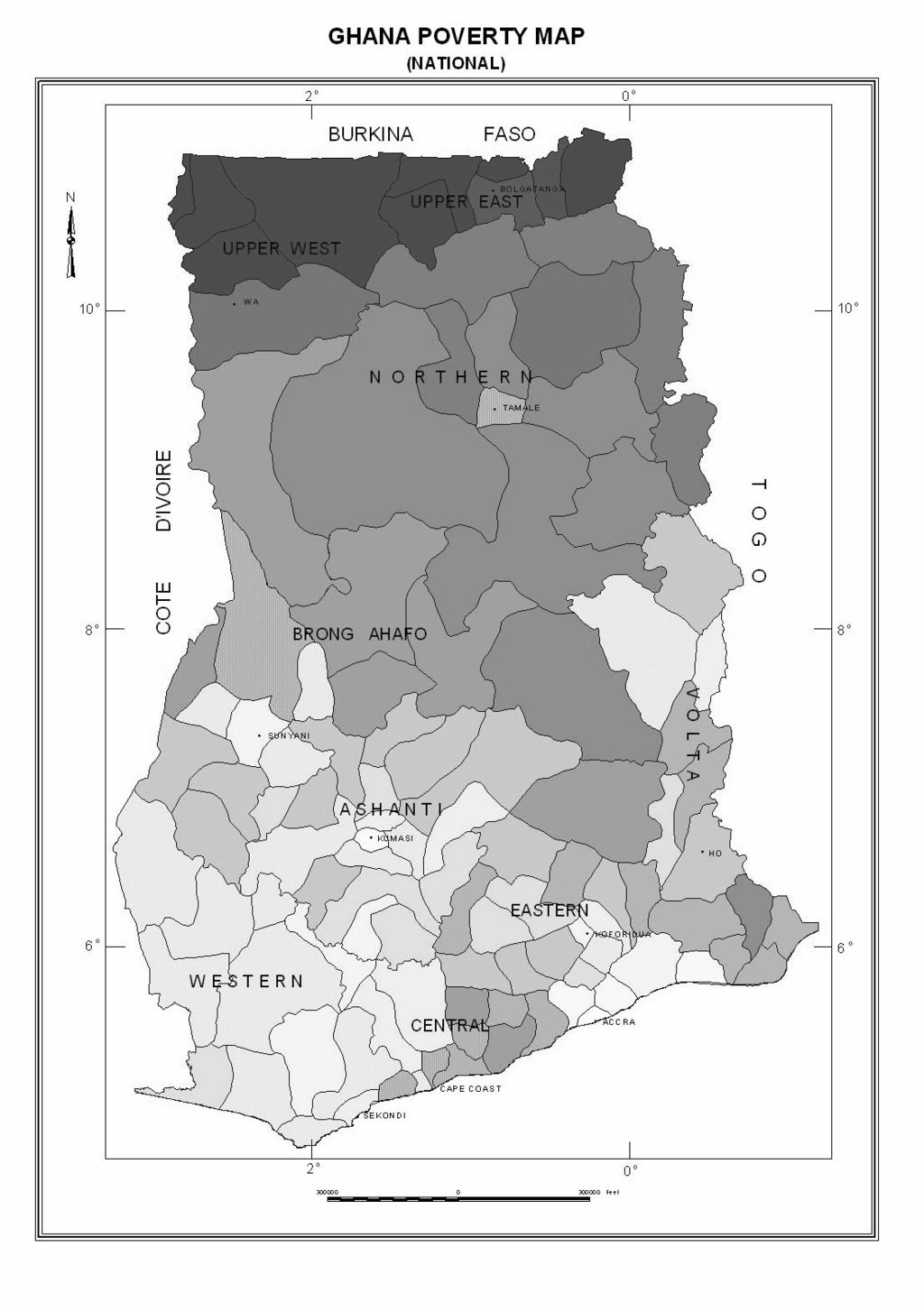 Figure 1.8: Ghana Poverty Map Source: Authors using GLSS and census data. Determinants of Poverty 1.