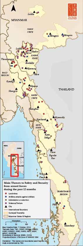 3.2 Armed Threats to Safety and Security My main worry is that our villages are close to the Tatmadaw outposts. The closer the outposts, the more fear we have.