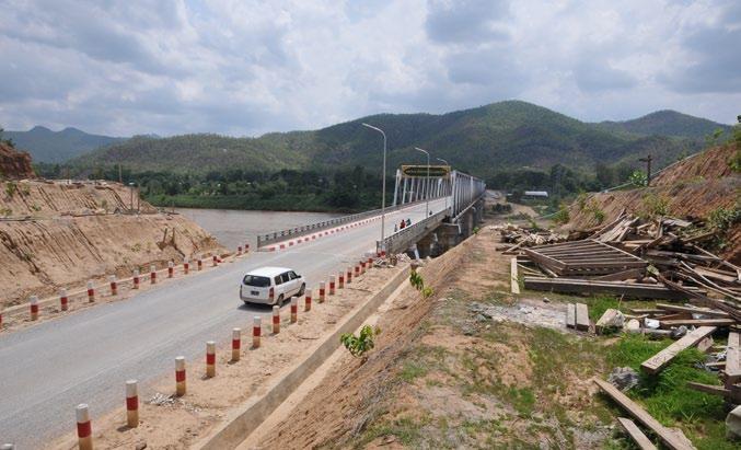 New bridge over Thanlwin River at Hpasawng (TK) The most significant reduction in journey time to date has been north to south across the state from Loikaw to the Thai border in Mese Township.