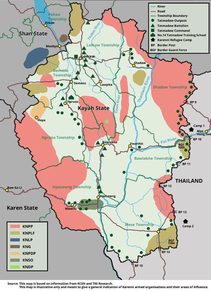 Karenni Conflict Map transnationalinstitute From War to Peace