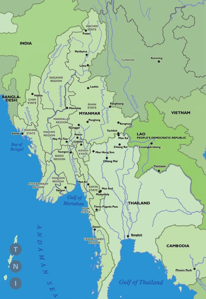 Map of Myanmar transnationalinstitute From War to Peace in