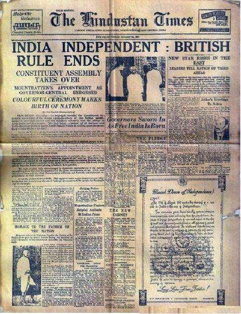 In 1947, Britain offered India full independence.