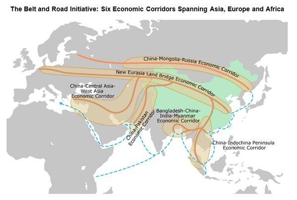 3. The China-Central Asia-West Asia (CAWA) Economic Corridor connects the railway network from Xinjiang through Central Asia and West Asia to the Arabian Peninsula and the Mediterranean Sea.