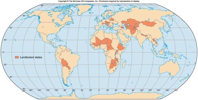 Locations of Countries Absolute location Relative location Landlocked Geographic