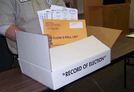 Page 35 ELECTIONS BOX INVENTORY Place the following items in the Record of Elections Box. Deliver the Box and Envelope 15 immediately to your assigned Regional Site.