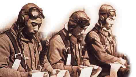 1281. What mood is suggested by the expressions on the faces of the pilots shown below? Victory Over Japan Although the war had ended in Europe, it continued in the Pacific.