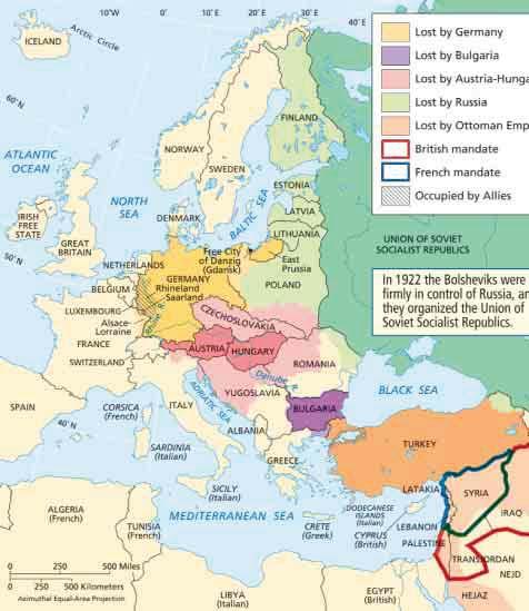 New country: Formed from: Europe and the Middle East After World War I Interpreting Maps Many new independent nations were created in Europe after World War I.