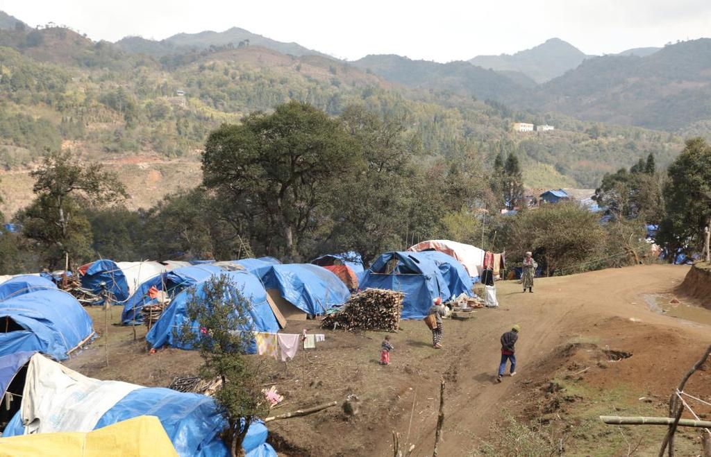 delegates visited in March 2017, two months after its creation, people still slept in tarpaulin structures that provided little resistance to the nightly freezing temperatures.
