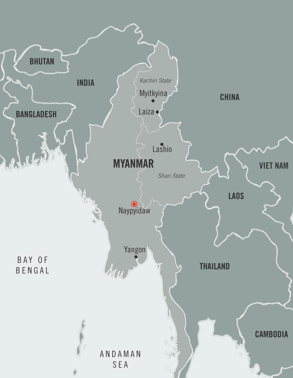 MAP OF MYANMAR Amnesty