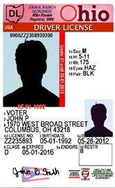 Following are examples of Ohio driver license cards issued by the Ohio