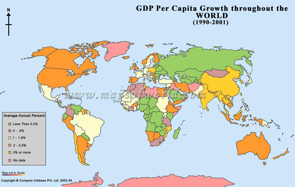 Per Capita GDP Growth What regions have