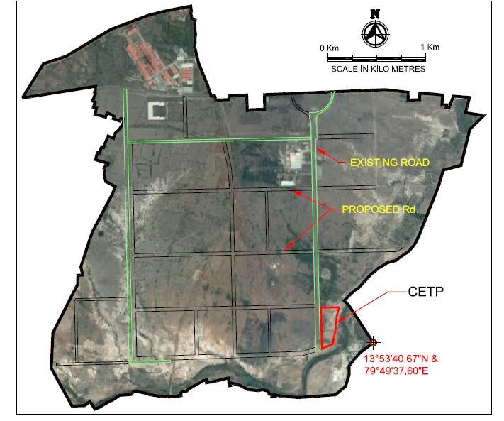 5 16. Figure 3 is a Google Earth imagery depicting the Naidupeta CETP location. Figure 3: Map showing Proposed Location of CETP in Naidupeta A. Summary and Conclusions V. CONCLUSIONS 17.