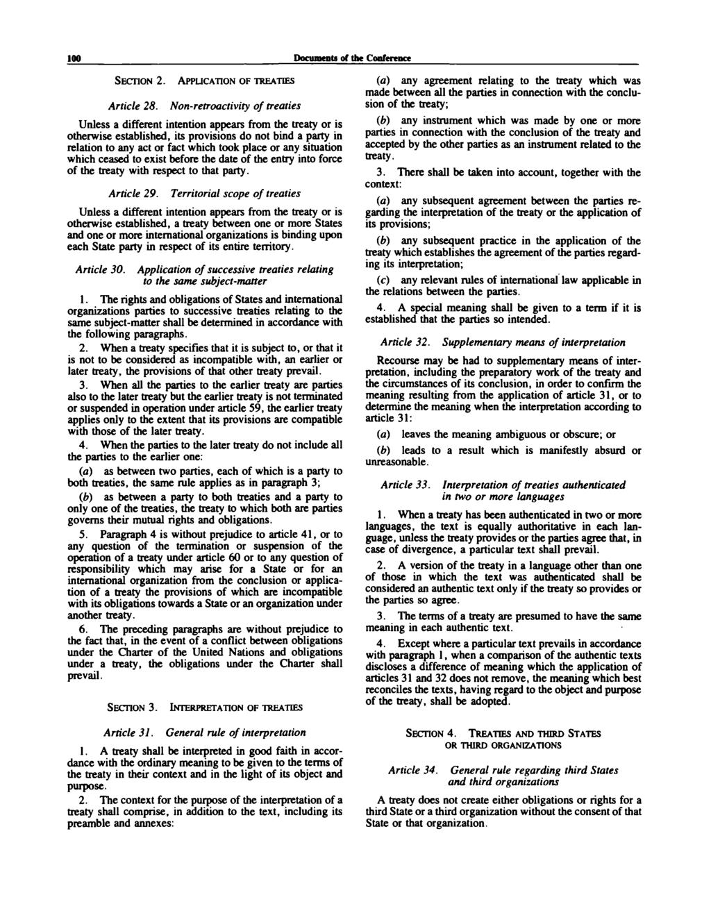 100 Documents of the Conference SECTION 2. Article 28.