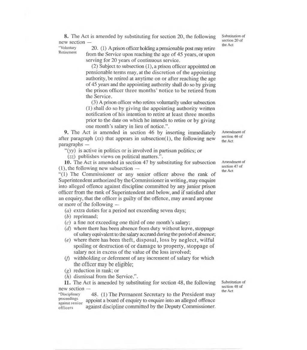 8. The Act is amended by substituting for section 20~ the following "Voluntary 20.