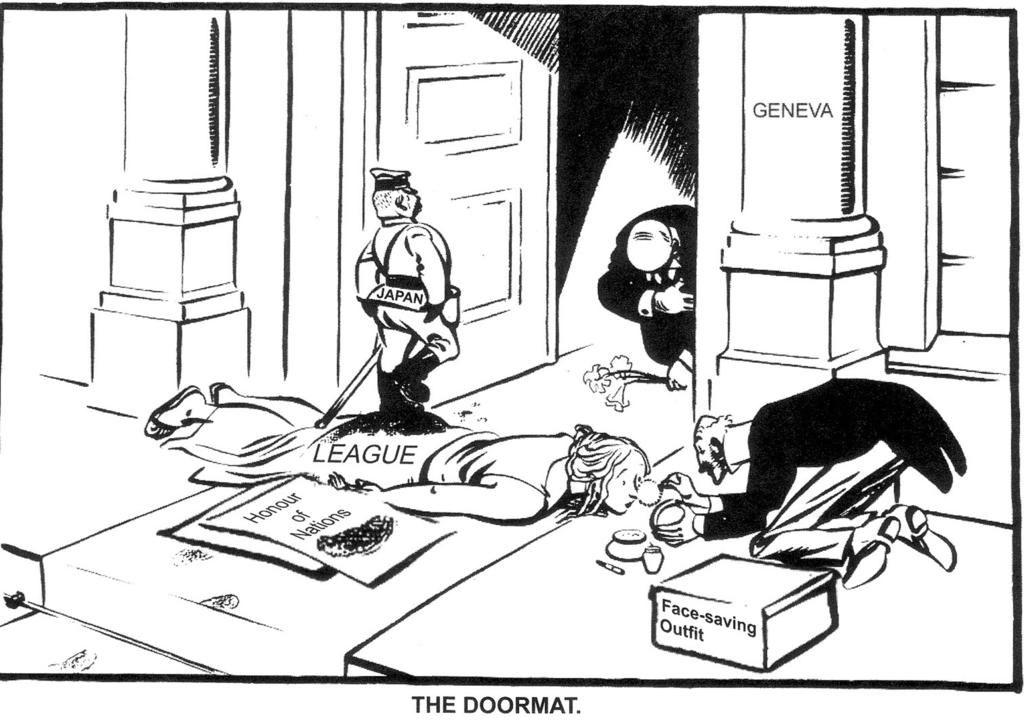7 Source C A cartoon titled The Doormat, from a British newspaper, 1933. On the right it shows the British Foreign Secretary kneeling down.