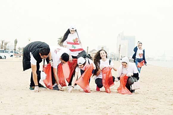cleaning campaign at Shuwaikh beach in the presence of Governor Thabet Al-Muhanna and Head of the Lebanese community Maher Khair.