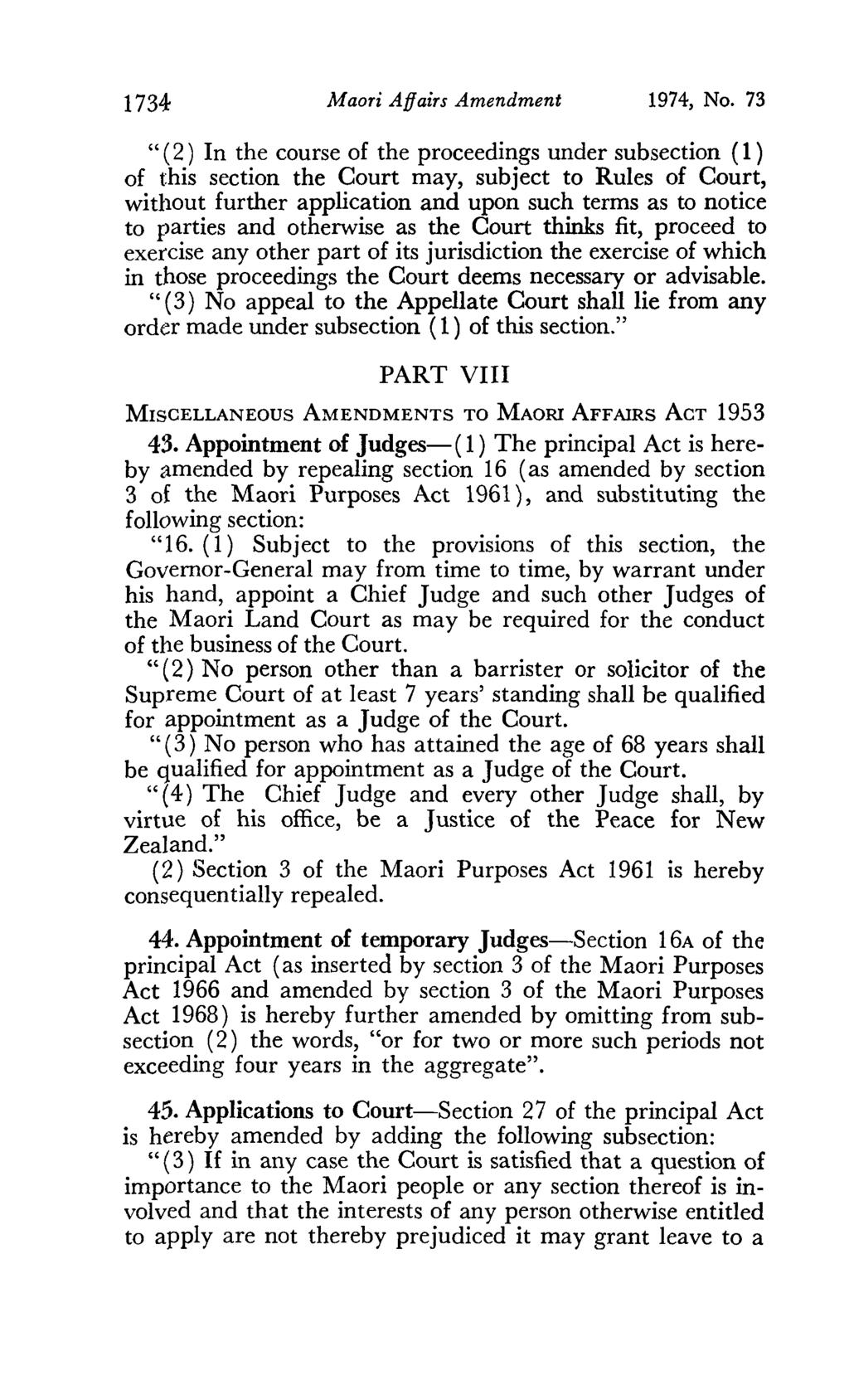 1734 Maori Affairs Amendment 1974, No.