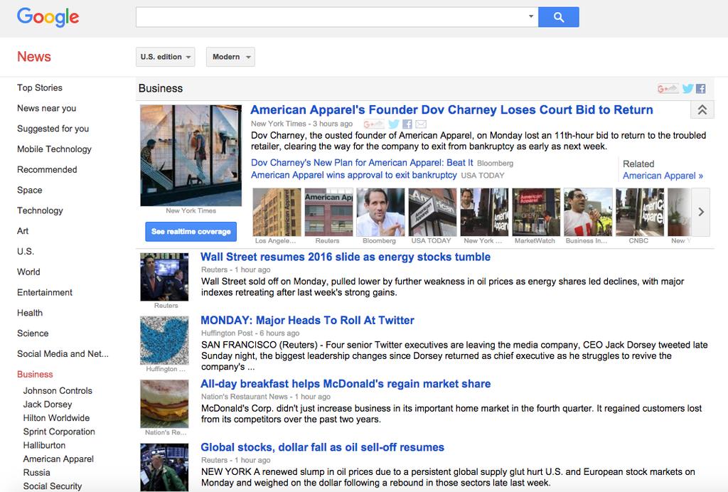 Find Relevant Trends: Google News