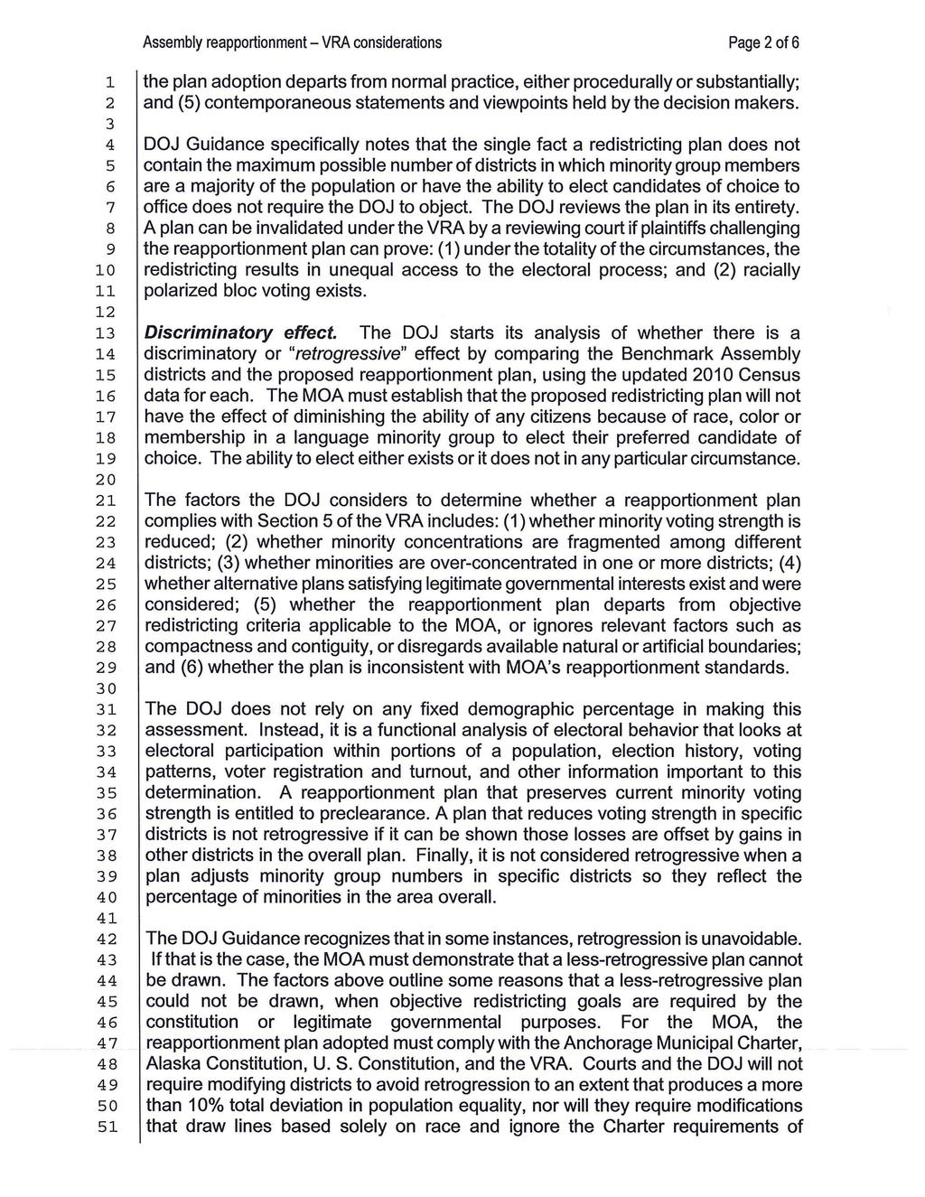 Page 2of6 1 the plan adoption departs from normal practice, either procedurally or substantially; 2 and (5) contemporaneous statements and viewpoints held by the decision makers.