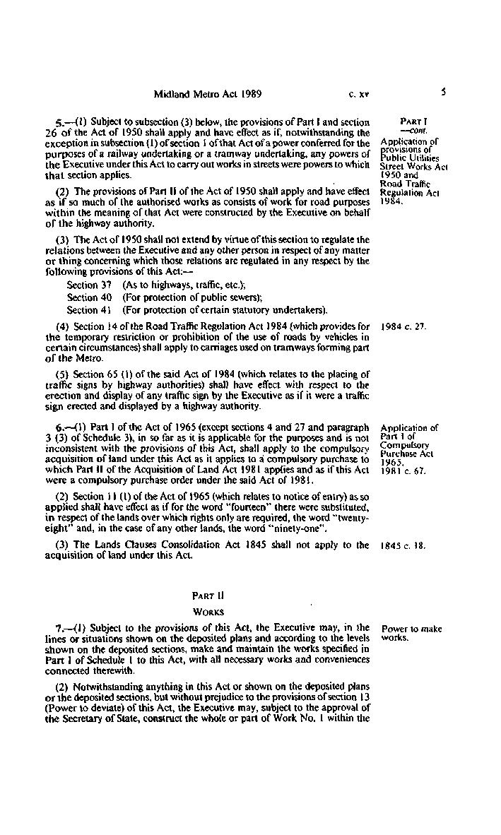 Midland Metro Act 1989 c. xv 5 5.