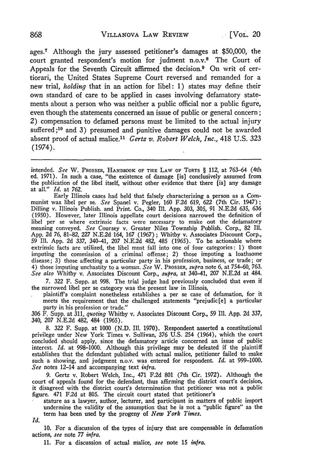 Villanova Law Review, Vol. 20, Iss. 3 [1975], Art. 5 VILLANOVA LAW REVIEW [VOL. 20 ages.