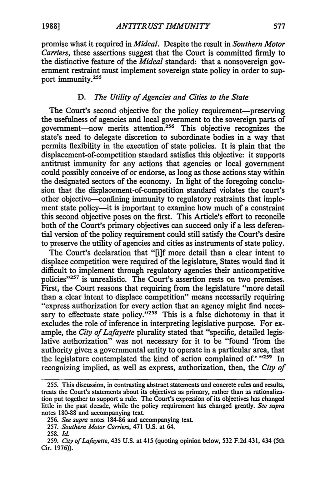 1988] ANTITR UST IMMUNITY promise what it required in Midcal.