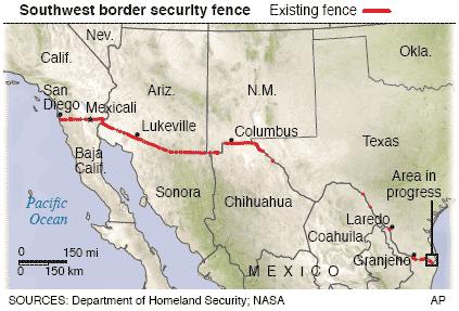 where the fence has not been built, and the Rio Grande Valley-Tamaulipas/Nuevo Leon is one of those areas (see Figure 14). Figure 14. Border Fence Construction Progress So