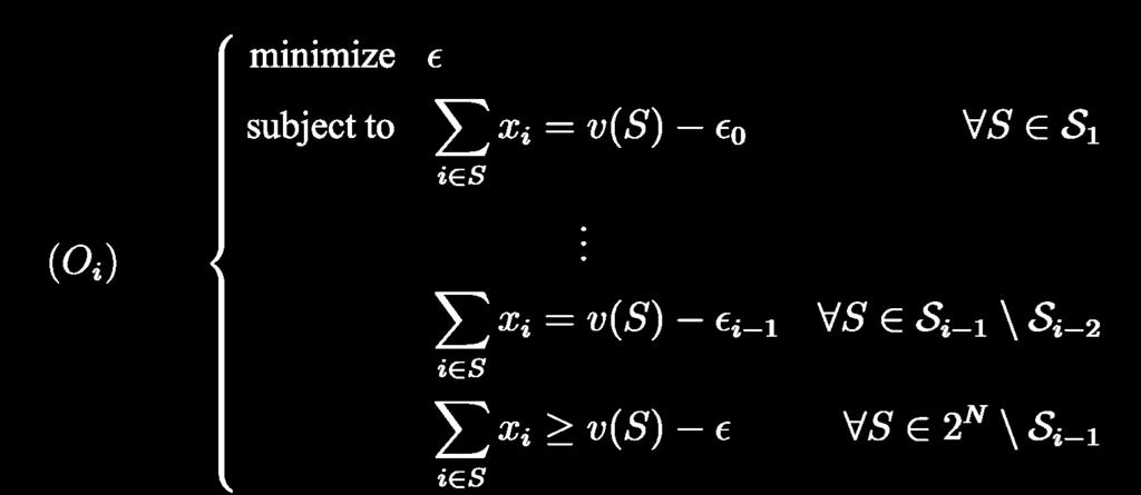 ..,O N, where these programs are defined as follows, where ε i 1 is the optimal objective value to