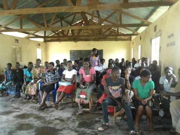 New students listen attentively to the remarks of the coordinator Tailoring shop business progress During the visit of RMF s CEO to the camp, she realized that only a few of the 10 tailors businesses