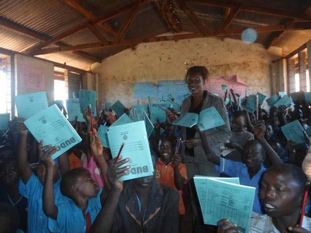 All students including the newly arrived South Sudanese refugees received the supplies.