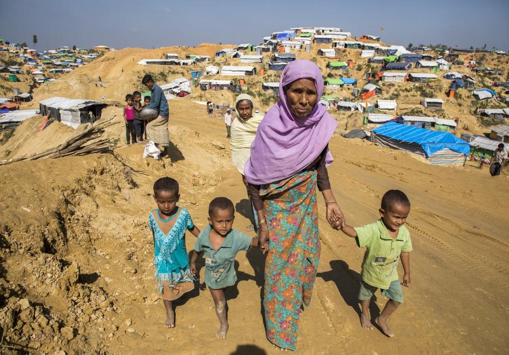 New arrivals from Myanmar The new arrivals who account for the vast majority of the total population of refugees embarked on a hazardous journey across the border into Bangladesh to flee violence and