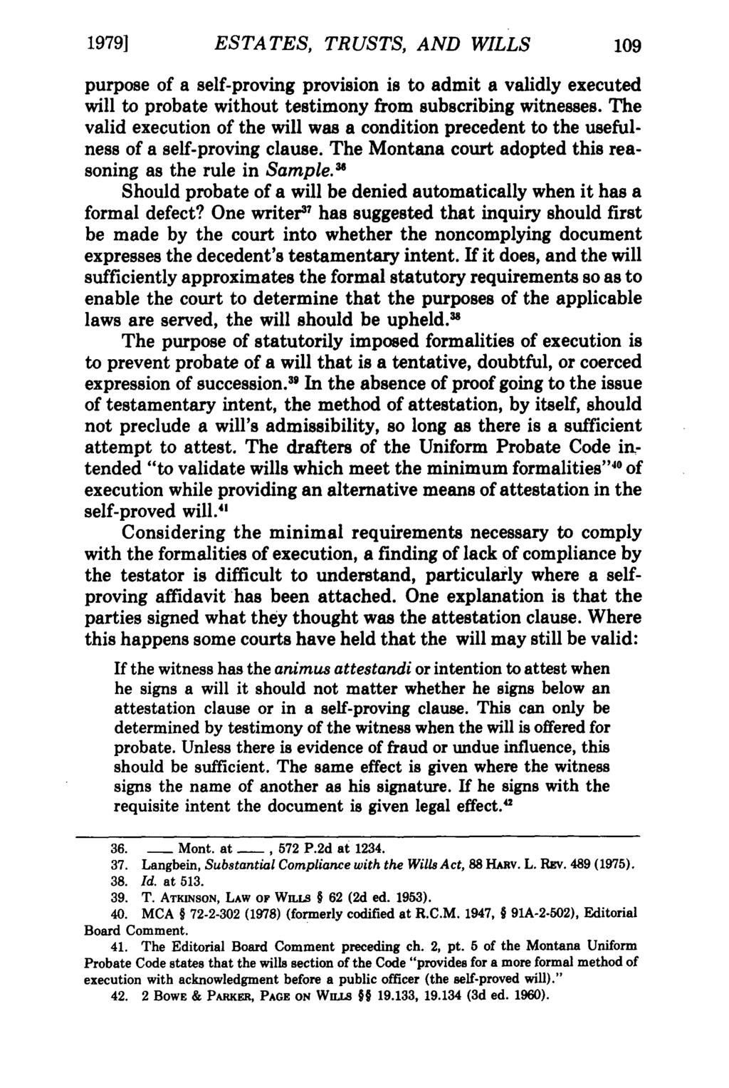 19791 ESTATES, Montana Law Review, TRUSTS, Vol. 40 [1979], AND Iss. 1, Art.