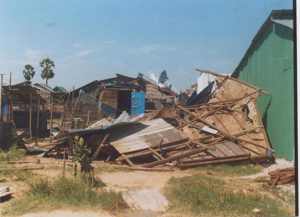Typhoons in Cambodia In 2000, a series of typhoons caused similar damage in 5 provinces of the country In 2001, six (6) provinces were hit by typhoons resulting to destruction of 743 houses, 6