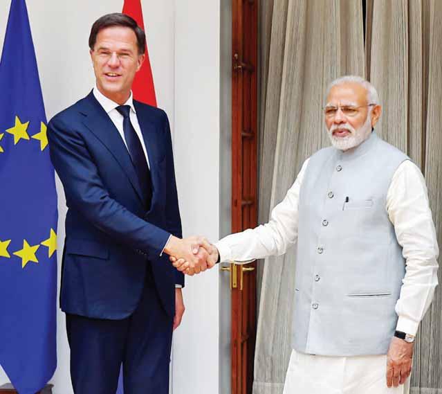 nation 05 BID TO BOOST RELATIONS India, Netherlands sign 51 agreements Modi, Mark Rutte reiterate trade mission. India and the Netherlands have a bilateral commitment to fight terrorism trade of $5.