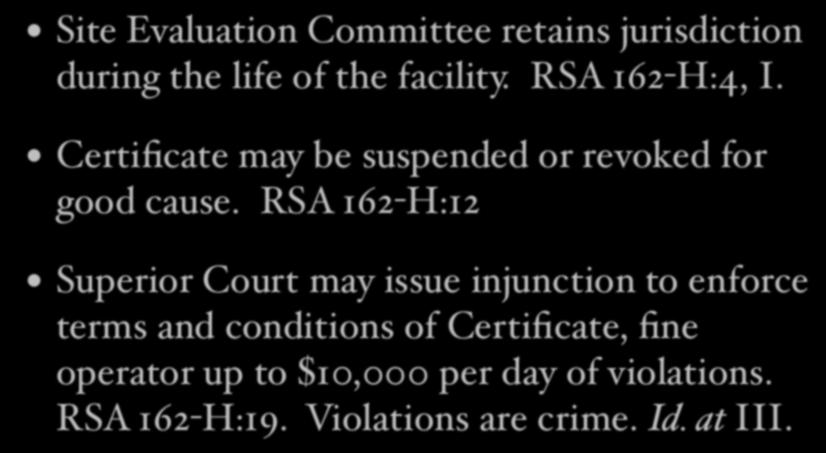 RSA 162-H:12 Superior Court may issue injunction to enforce terms and conditions of