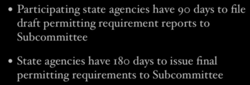 Permitting Process (RSA 162-H:6-a) Participating state agencies have 90 days to file draft permitting